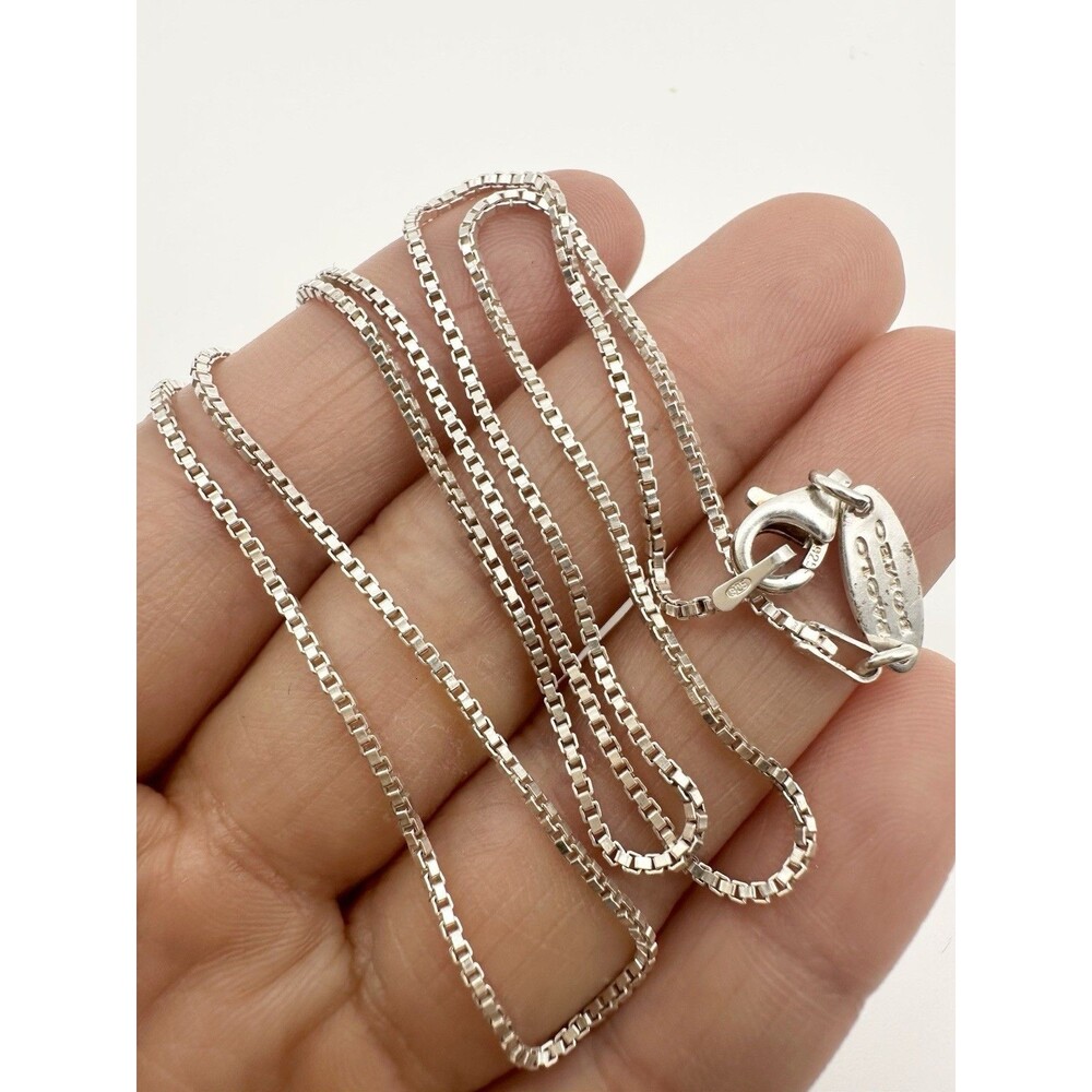 Paolo Romeo Sterling Silver Box Chain Necklace – 925 Italy 19.5”
